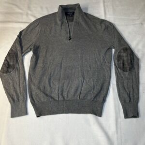 The Savile Row Company London Men's 1/4 Zip Pull Over Gray Sz Small Long Sleeve